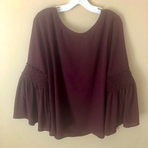 Loft swing sleeve Maroon blouse- Size M